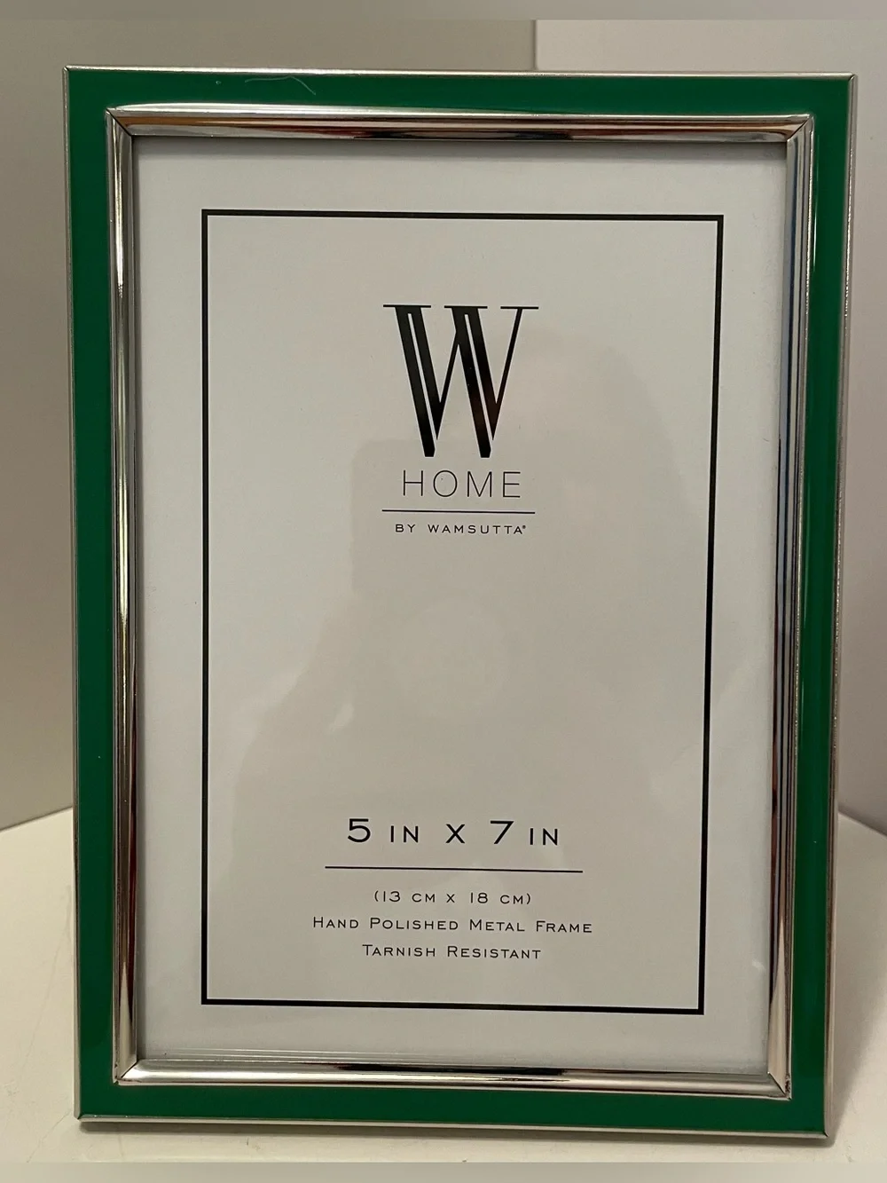 WHome 5 X 7 Enamel Photo Frame Green Hand Polished Tarnish Resistant